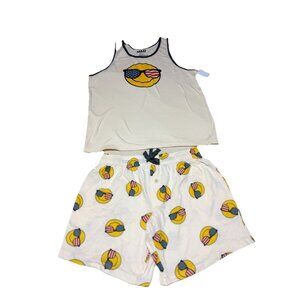 NWT MAD Engine Men’s Smile Pajama Set Small Tank Top Shorts Lounge Sleepwear